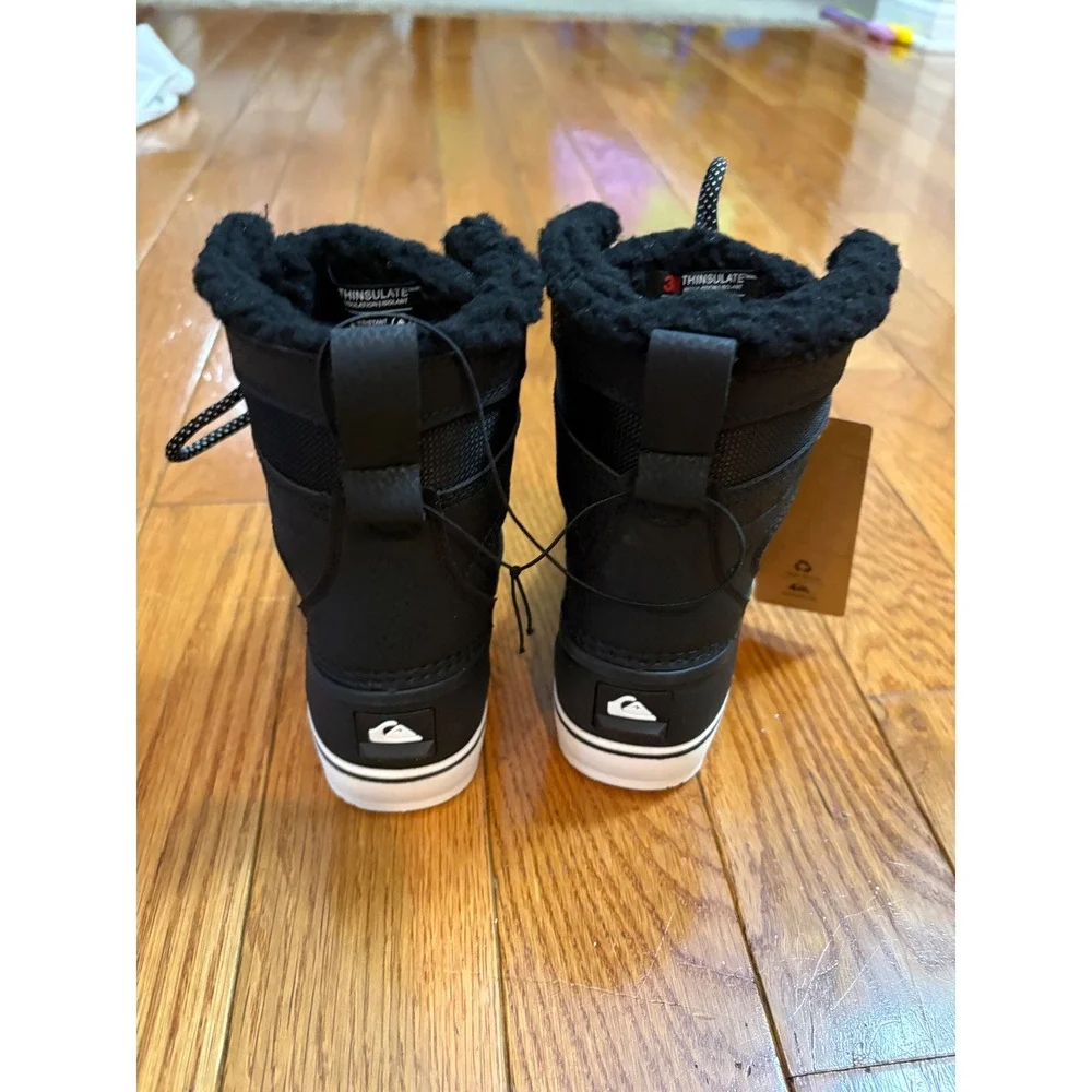 Quiksilver Kids Sub Zero Hi Black White Insulated‎ Winter Snow Boots Size 12 NEW